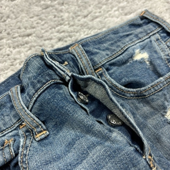 Hollister Jeans Womens 00 Low Rise Boyfriend Button Fly Distressed Holes Casual - Picture 3 of 4
